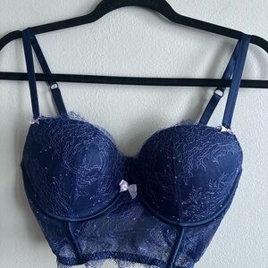 Victoria's Secret Navy/purple Lace Bra